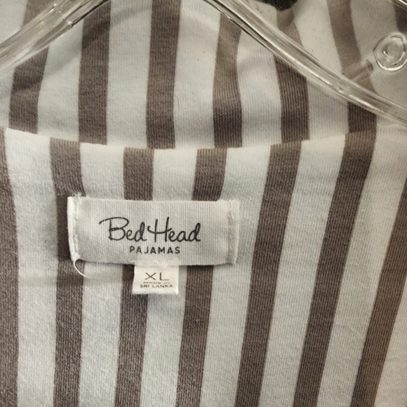 BedHead Pajamas Long-Sleeve Grey Striped Classic PJ Set in Mid Grey Stripe - Picture 8 of 16